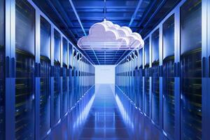 Cloud computing data center concept photo