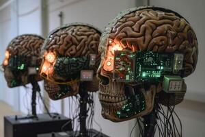 Futuristic artificial intelligence brain models photo