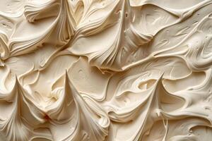 High resolution image of smooth whipped cream swirls and peaks photo