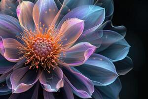 Rich Abstract colorful flower macro. Generate Ai photo