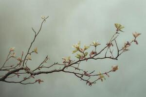 Serene spring branch with budding leaves photo