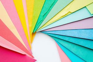 Vibrant colorful paper fan layout photo