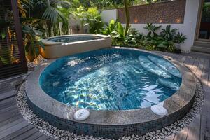 Luxurious private jacuzzi outdoor setting photo