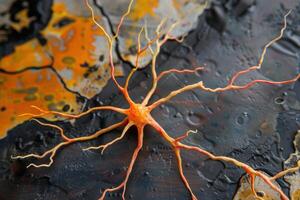 Abstract neural network representation on textured surface photo