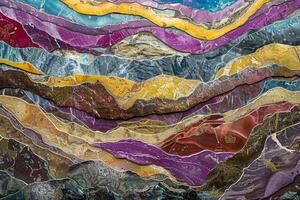 Vibrant, multicolored marble texture with natural patterns, ideal for background use photo