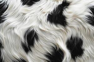 Black and white fur texture closeup photo