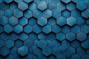 Blue hexagonal pattern abstract background photo