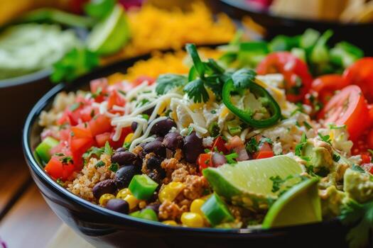 vibrante mexicano taco ensalada de cerca foto