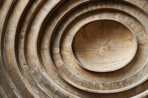 Abstract view of concentric circles in a concrete structure, creating a sense of geometric rhythm photo
