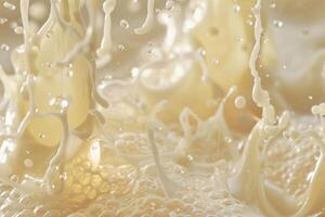 Highspeed photograph capturing the dynamic motion of milk splashes with beautiful detail photo