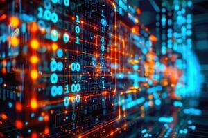Digital data stream network concept photo