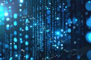 Digital data stream in cyberspace photo