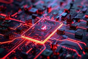 Advanced circuit board technology with glowing core photo