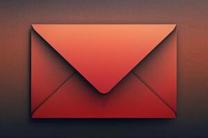 Modern red paper envelope design on dark background photo