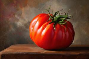 Smooth Big red tomato. Generate Ai photo