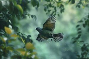 Captivating Bird in wild nature illustration. Generate ai photo