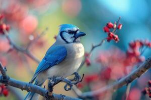 Sturdy Bird jay nest. Generate Ai photo