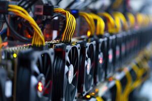 Profitable Bitcoin mining. Generate Ai photo