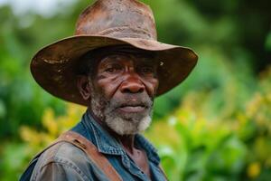 Ambitious Black local farmer portrait. Generate Ai photo