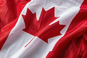 Highquality image showcasing the intricate details of the canadian flag in motion photo