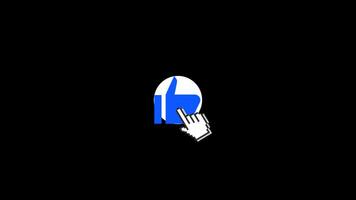button internet icon hand cursor finger lower third like animation. video