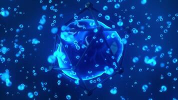 Abstract animation icosahedron rotating with a soft luminescence video
