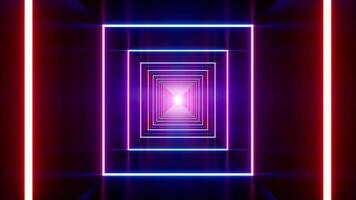 Glowing Multiple Lamps in Square Tunnel Passage DJ Loop video