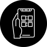 Qr Scan Circle Icon vector