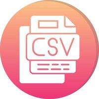 CSV File Circle Icon vector