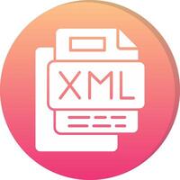 XML File Circle Icon vector