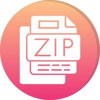 ZIP File Circle Icon vector
