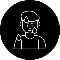 Male Sweating Circle Icon vector