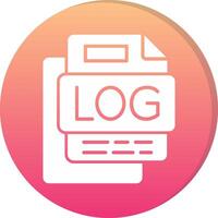 LOG File Circle Icon vector