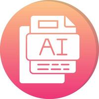 AI File Circle Icon vector