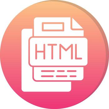 Html File Circle Icon vector