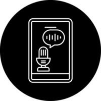 Voice Recognition Circle Icon vector