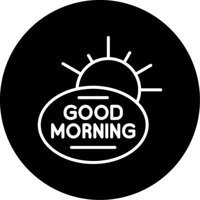 GoodMorning☆Coll Good Morning lettering isolated on white colourful text