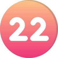 Twenty two Circle Icon vector