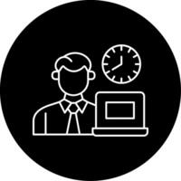Office Working Hours Circle Icon vector