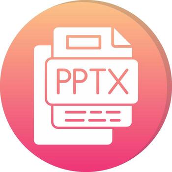 PPTX File Circle Icon vector