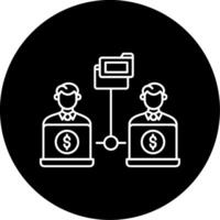 Remote Access Of Files Circle Icon vector