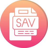 SAV File Circle Icon vector