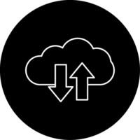 Cloud Upload And Download Circle Icon vector