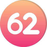Sixty two Circle Icon vector