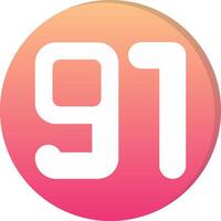 Ninety one Circle Icon vector