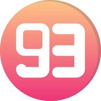 Ninety three Circle Icon vector