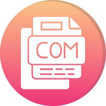 COM File Circle Icon vector