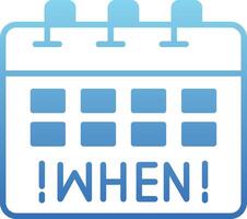 When Glyph Gradient Icon vector
