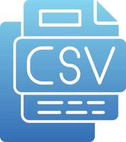 CSV File Glyph Gradient Icon vector