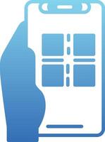 Qr Scan Glyph Gradient Icon vector